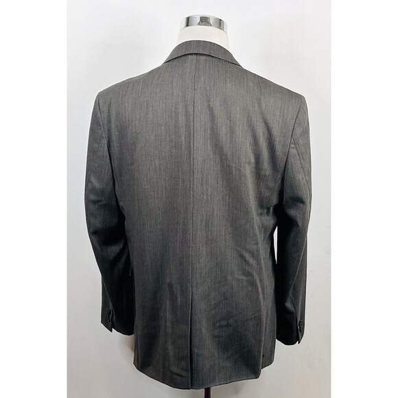 Banana Republic 44R Modern Fit Sport Coat 100% Wool Gray Herringbone Two Button - Picture 6 of 8